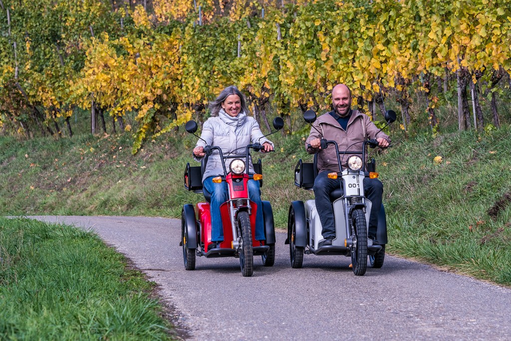 KYBURZ DX2 Elektrofahrzeuge im Rebberg
