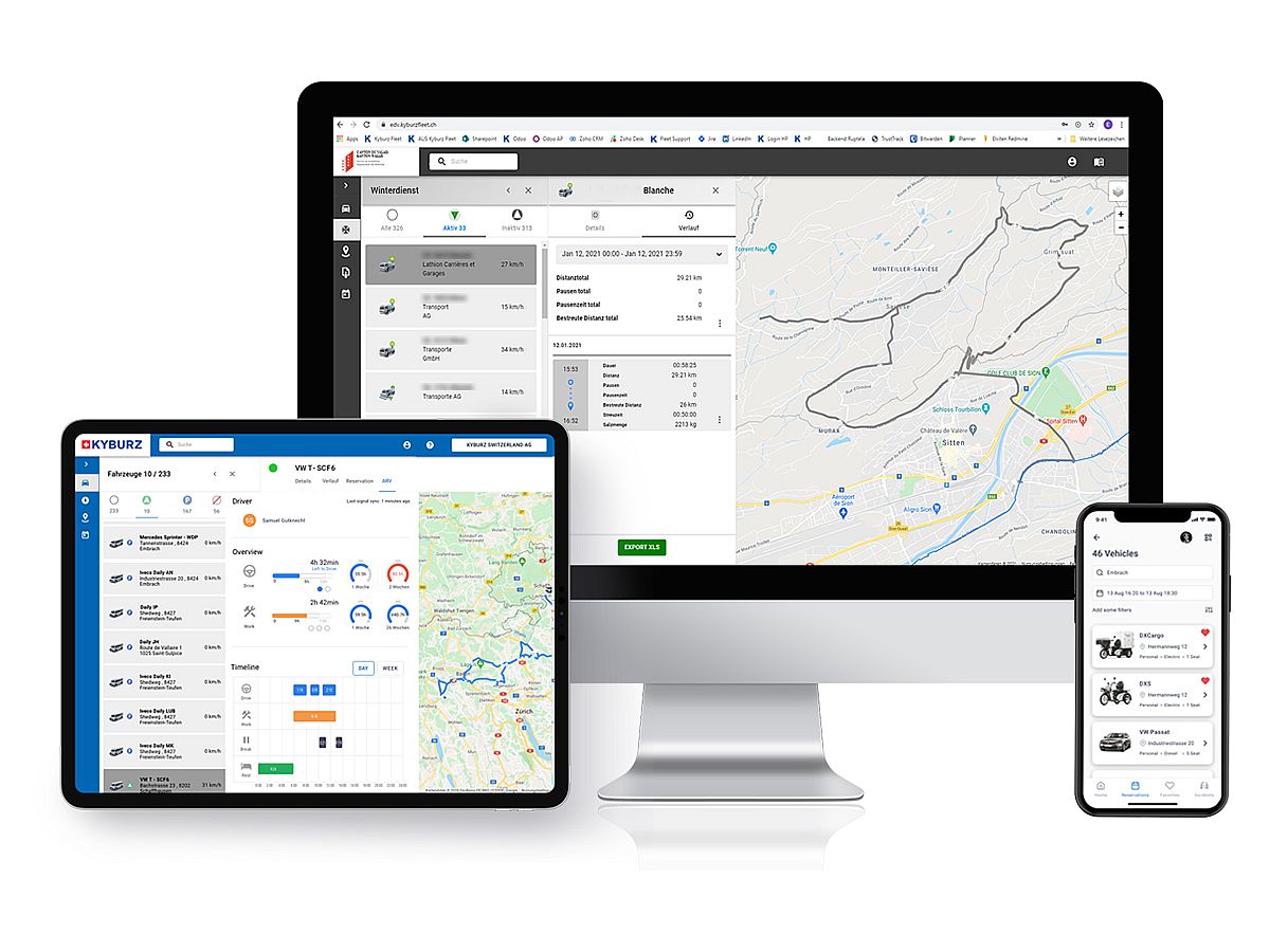KYBURZ Fleet für Desktop Tabelet und Smartphone
