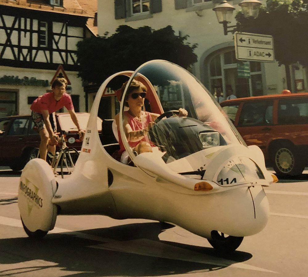 Tina Kyburz rides the Cheetah at the Tour de Sol 92