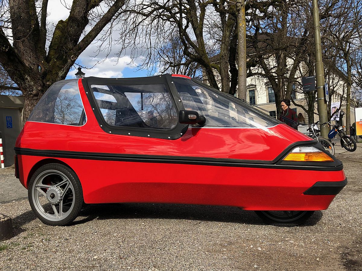 Das City-EI Dreirad von EI-Trans. die Vorlage des Bastelbogens von Martin Kyburz.