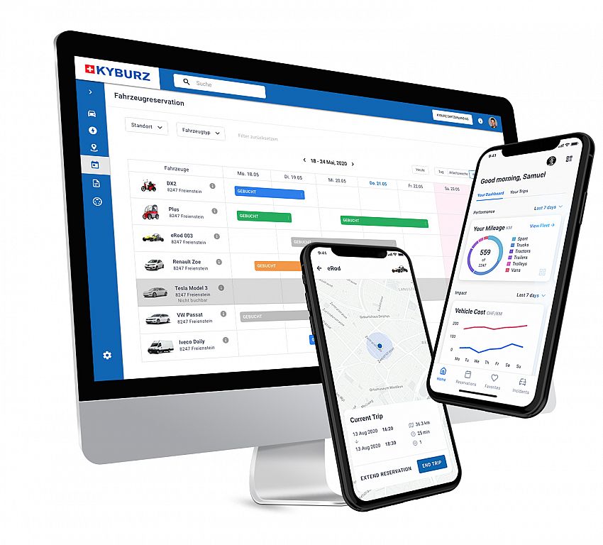 KYBURZ Fleet Smartphone Ansichten