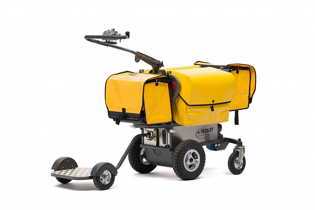 eTrolley with attached ride-on board